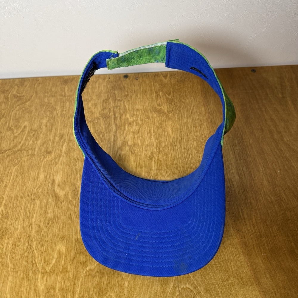 Salt Life Visor Blue Green Yellow Hook Loop Close Adjustable Size Summer Hat - Picture 5 of 7